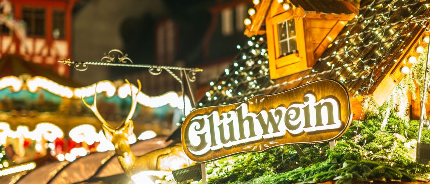 Gluhwein stall at a European Christmas market