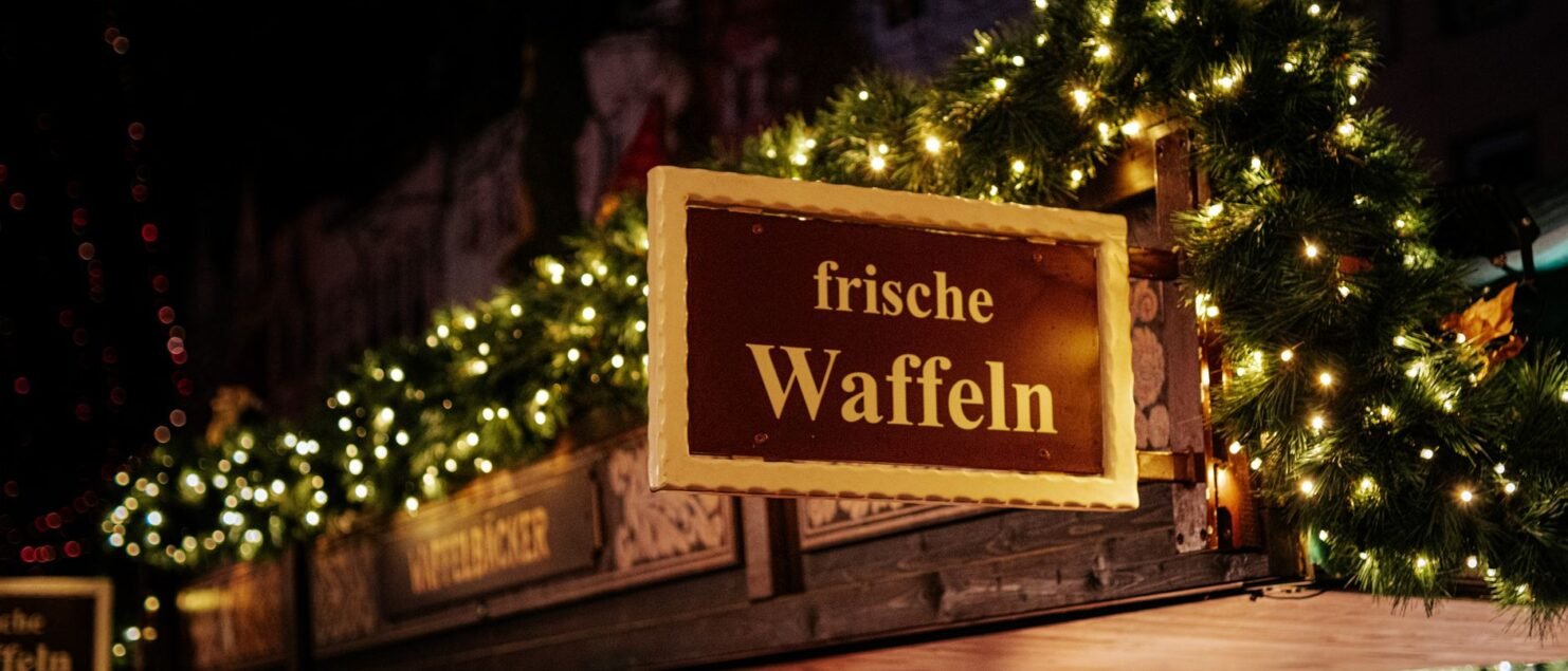 Waffle stall at a Cologne Christmas market
