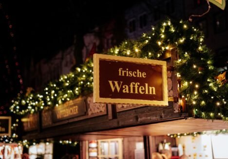 Waffle stall at a Cologne Christmas market